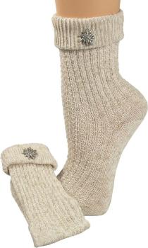 Preview: 2 Paar TippTexx 24 Trachtensocken mit Edelweiß Pin